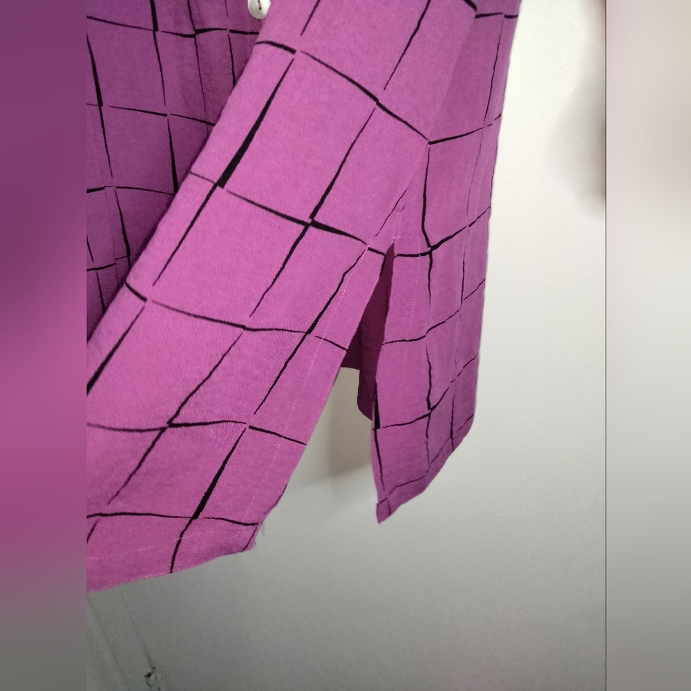 John Mark Magenta Checkered Button Down Shirt - image 3